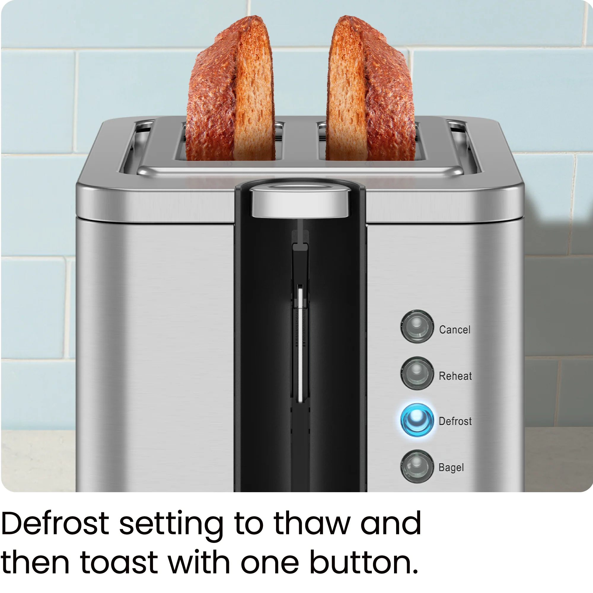 2-Slice Pop-Up Stainless-Steel Toaster - Image 8