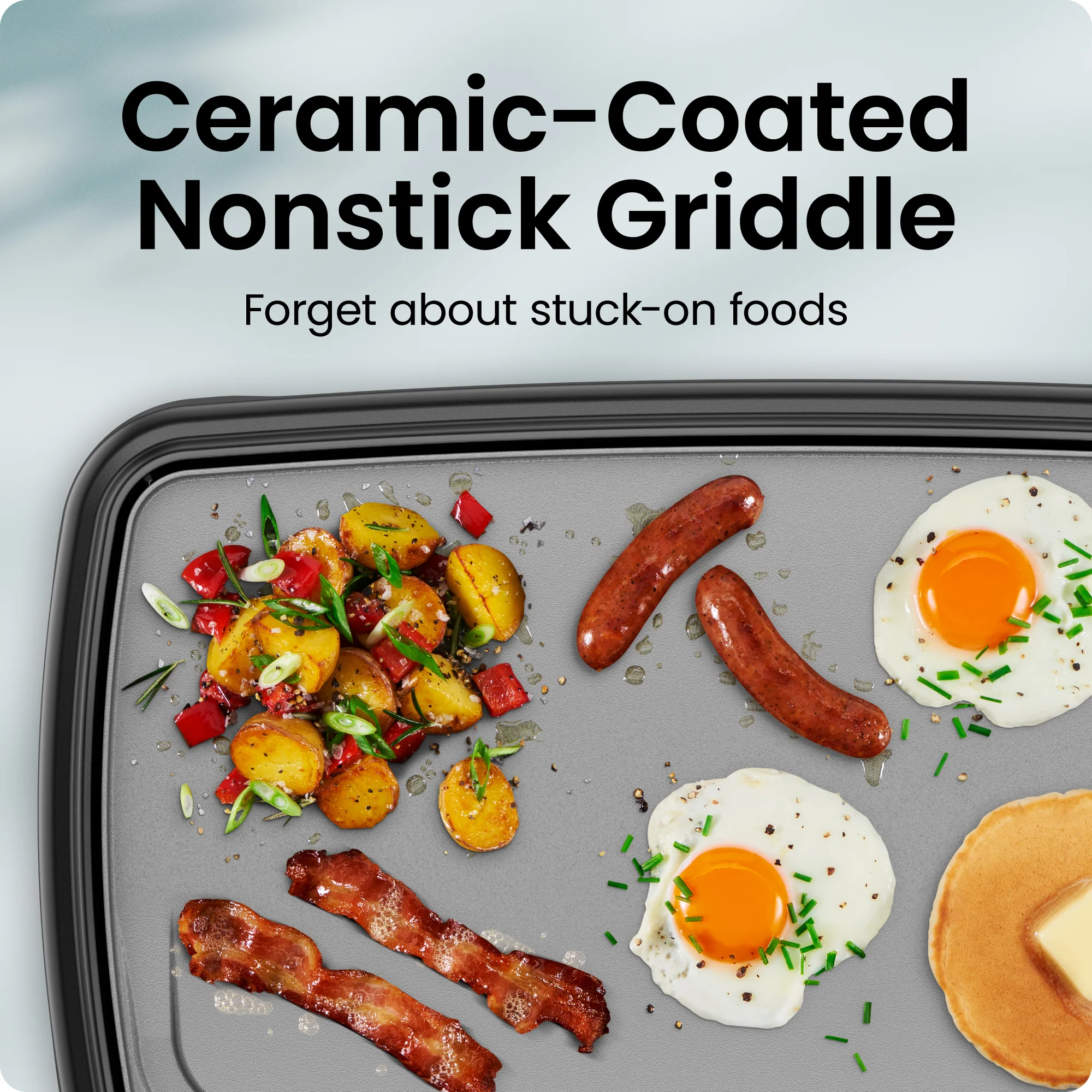 All-Purpose 10" x 20" Nonstick Extra-Large Griddle, Grey - Image 4