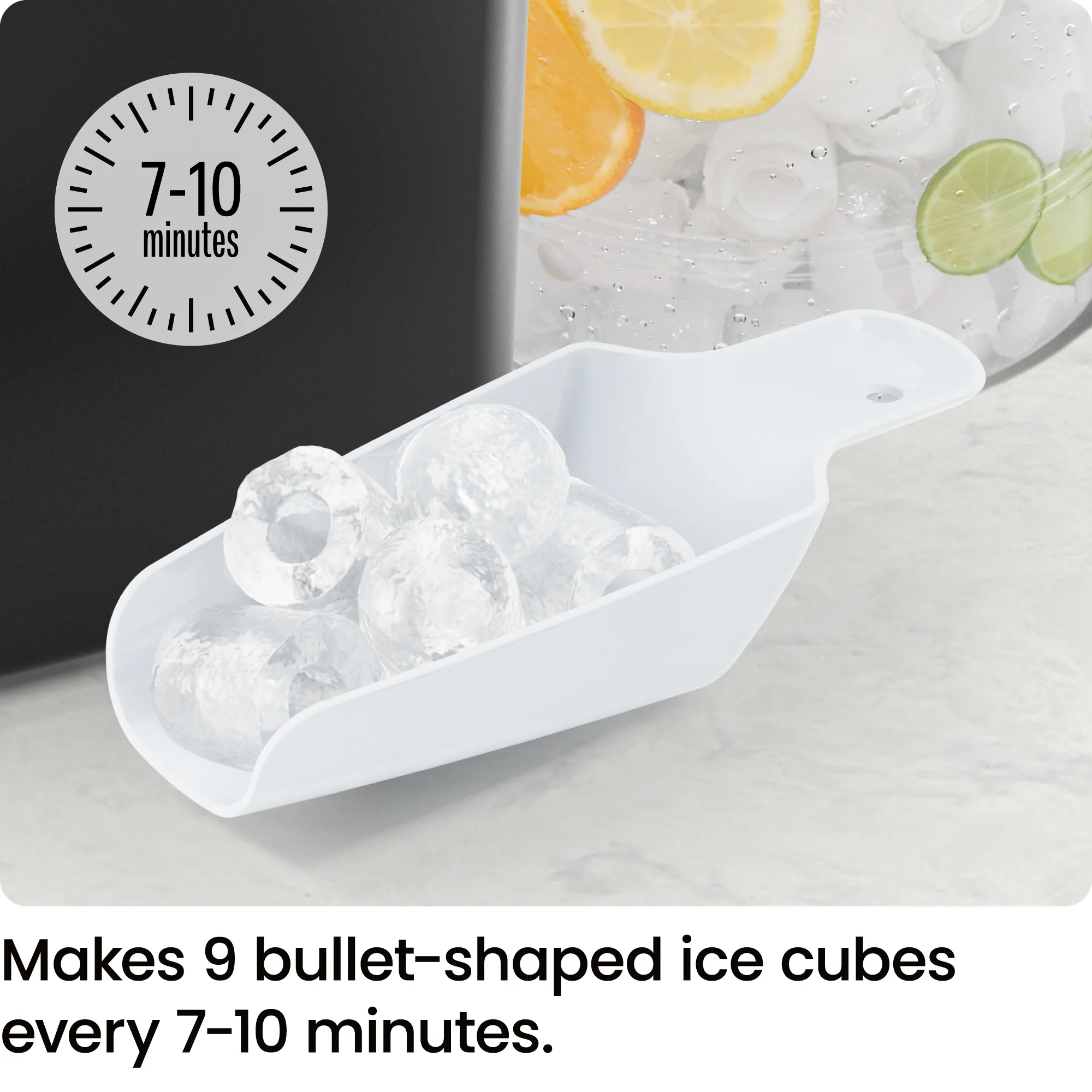 Compact Bullet Ice Maker - Black - Image 6