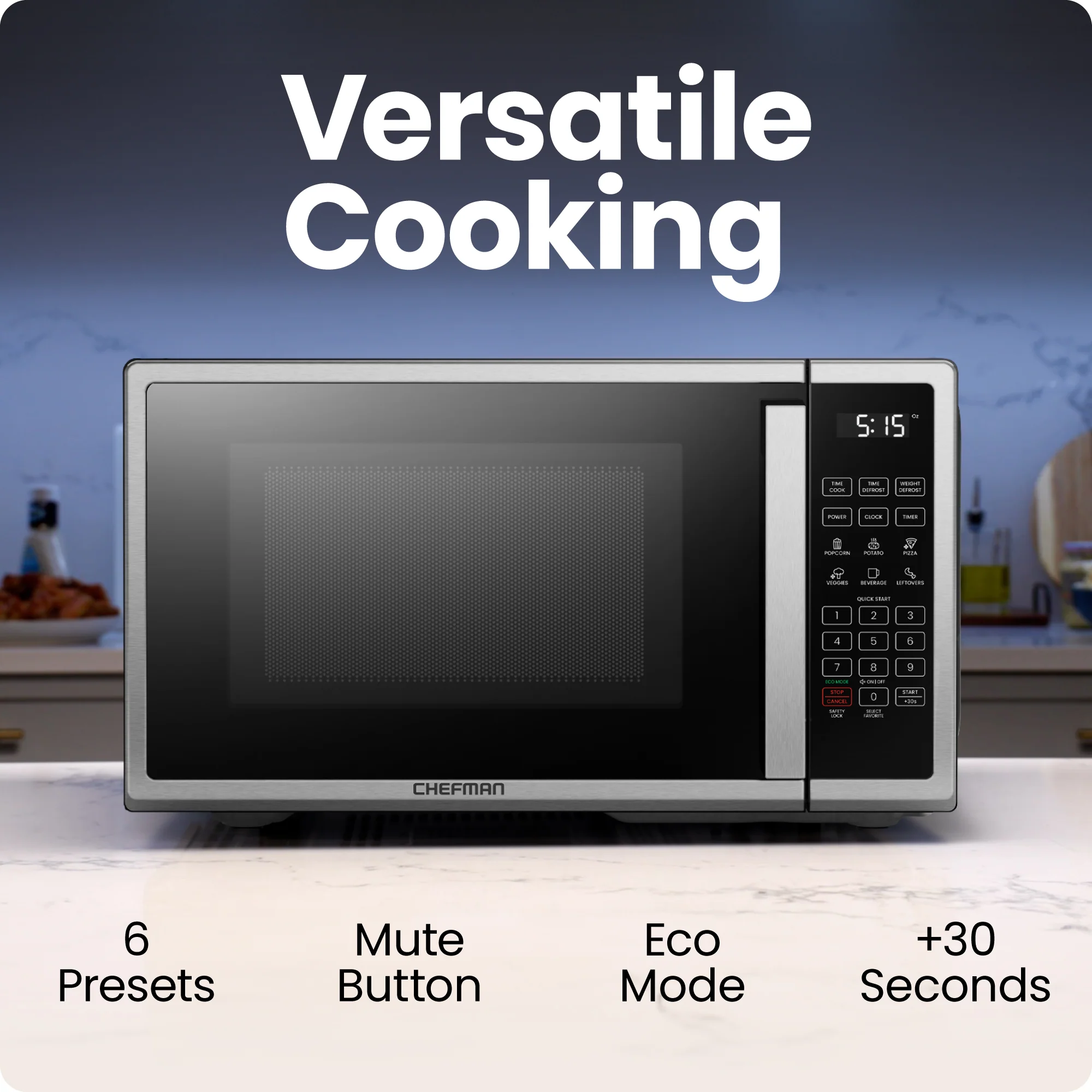 Countertop 0.9 Cu. Ft. Digital Stainless Microwave Oven - Image 2