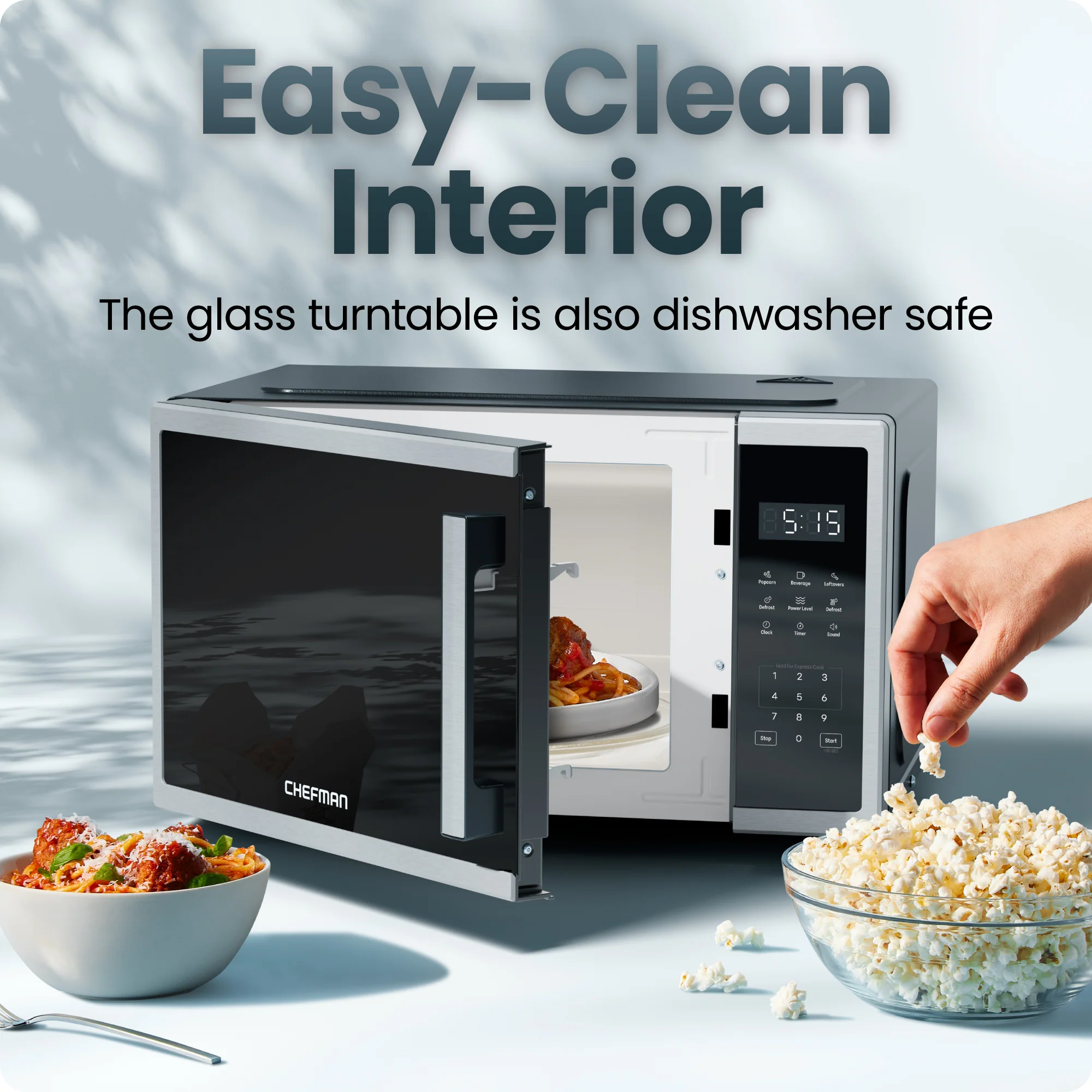 Countertop Digital Stainless Microwave Oven - 0.9 Cu Ft - Image 6