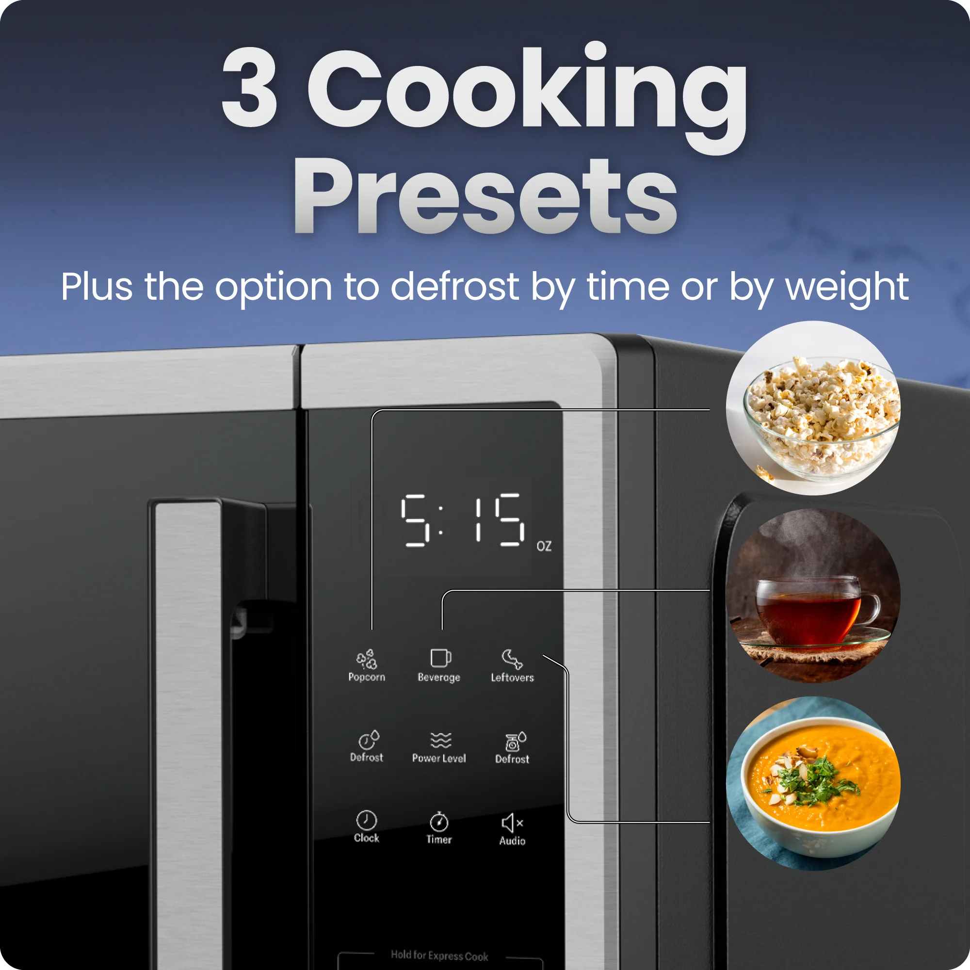 Countertop Digital Stainless Microwave Oven - 1.1 Cu Ft - Image 3