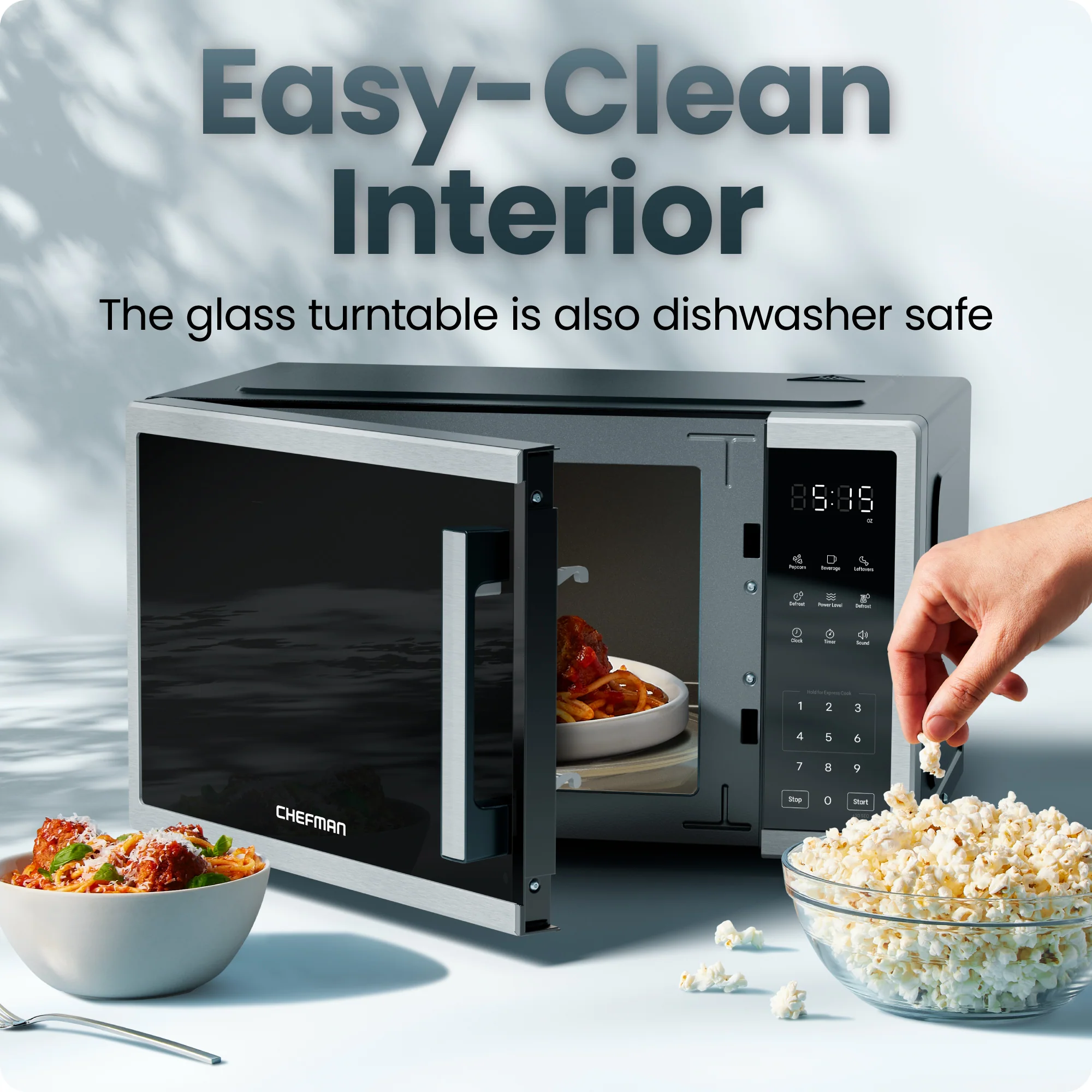 Countertop Digital Stainless Microwave Oven - 1.1 Cu Ft - Image 6