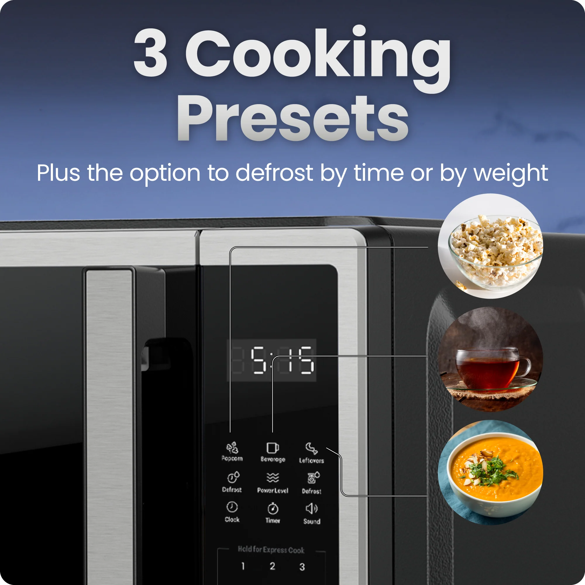 Countertop Digital Stainless Microwave Oven - 0.7 Cu Ft - Image 4