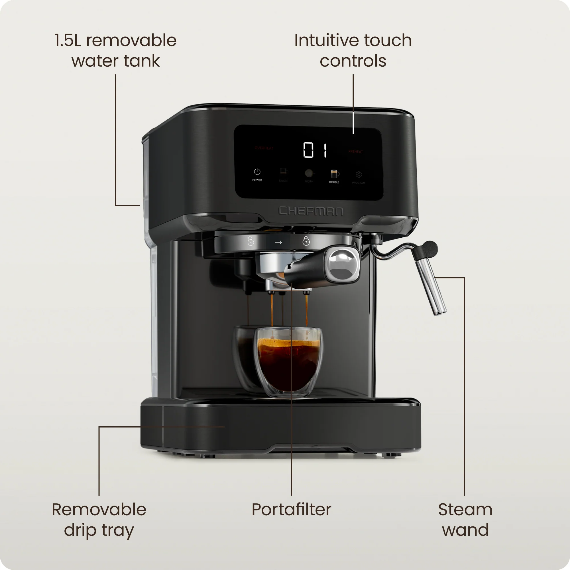 Craftbrew Espresso Machine - Black Stainless - Image 6