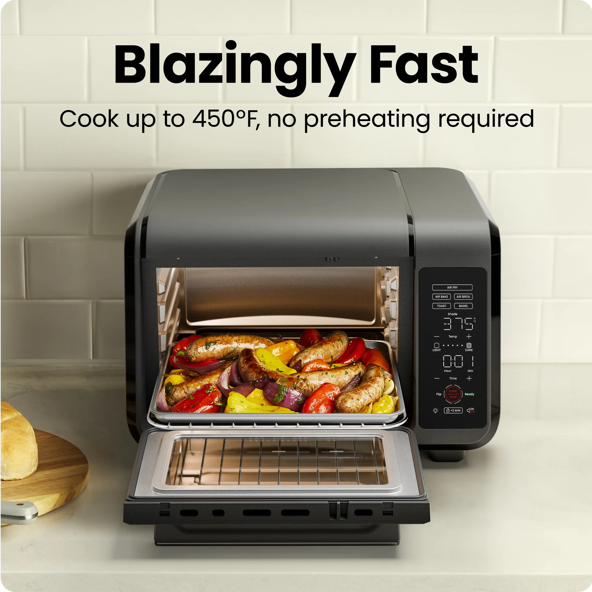 EasyAir 15 Qt. Toaster Oven Air Fryer - Black - Image 2