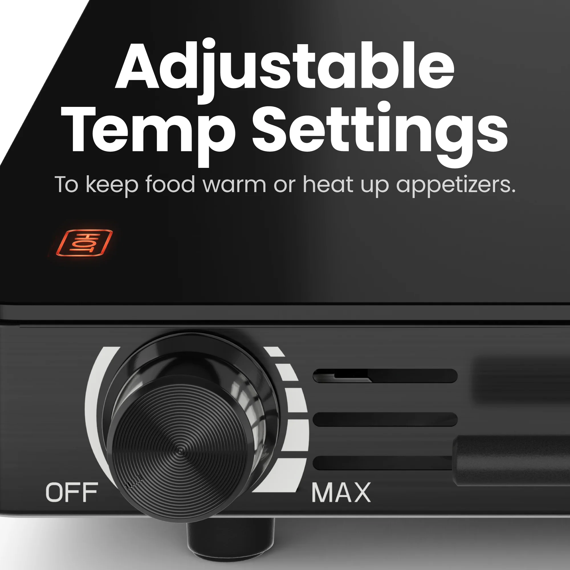 Family-Size Glass-Top Warming Tray - Black - Image 4