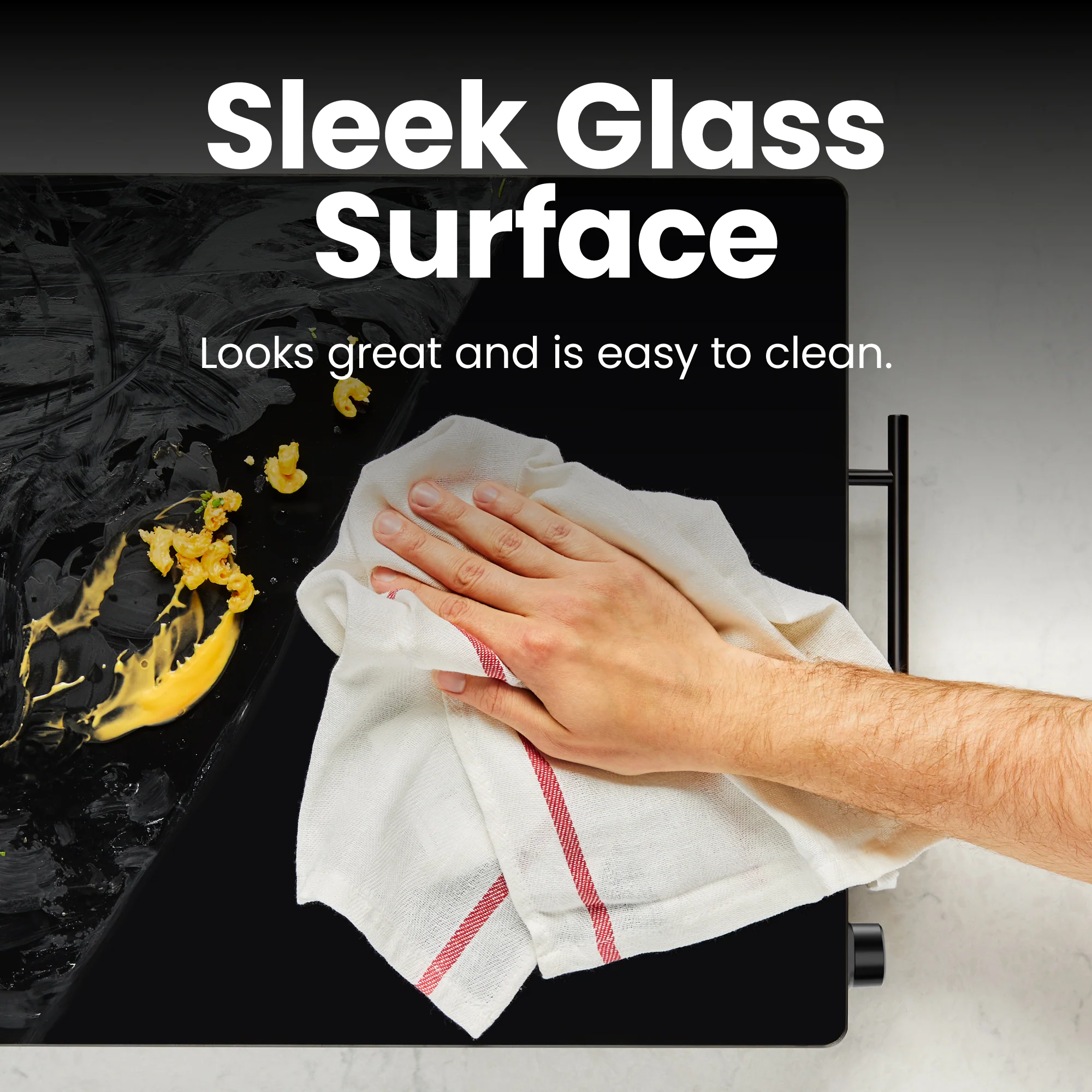 Family-Size Glass-Top Warming Tray - Black - Image 5