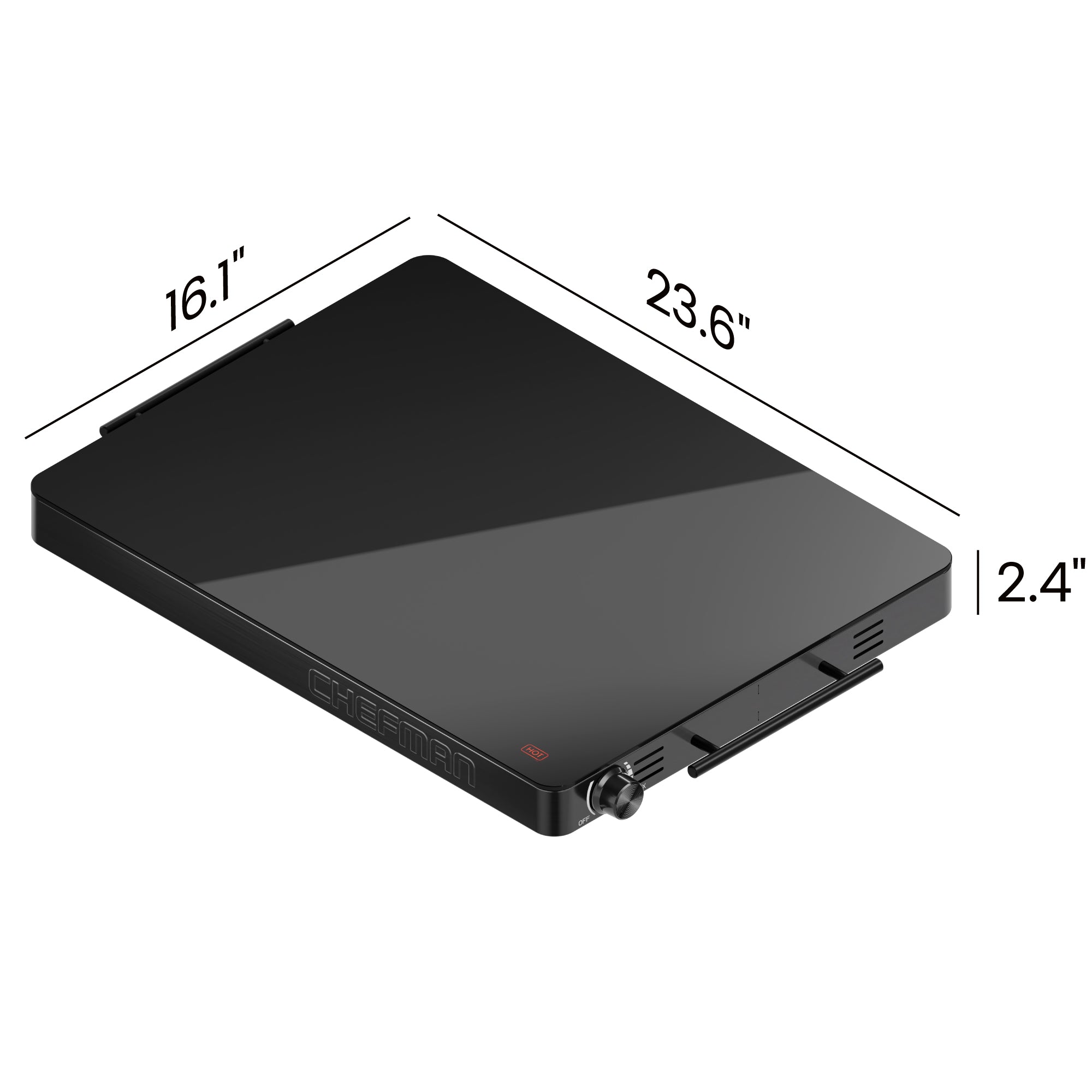 Family-Size Glass-Top Warming Tray - Black - Image 7