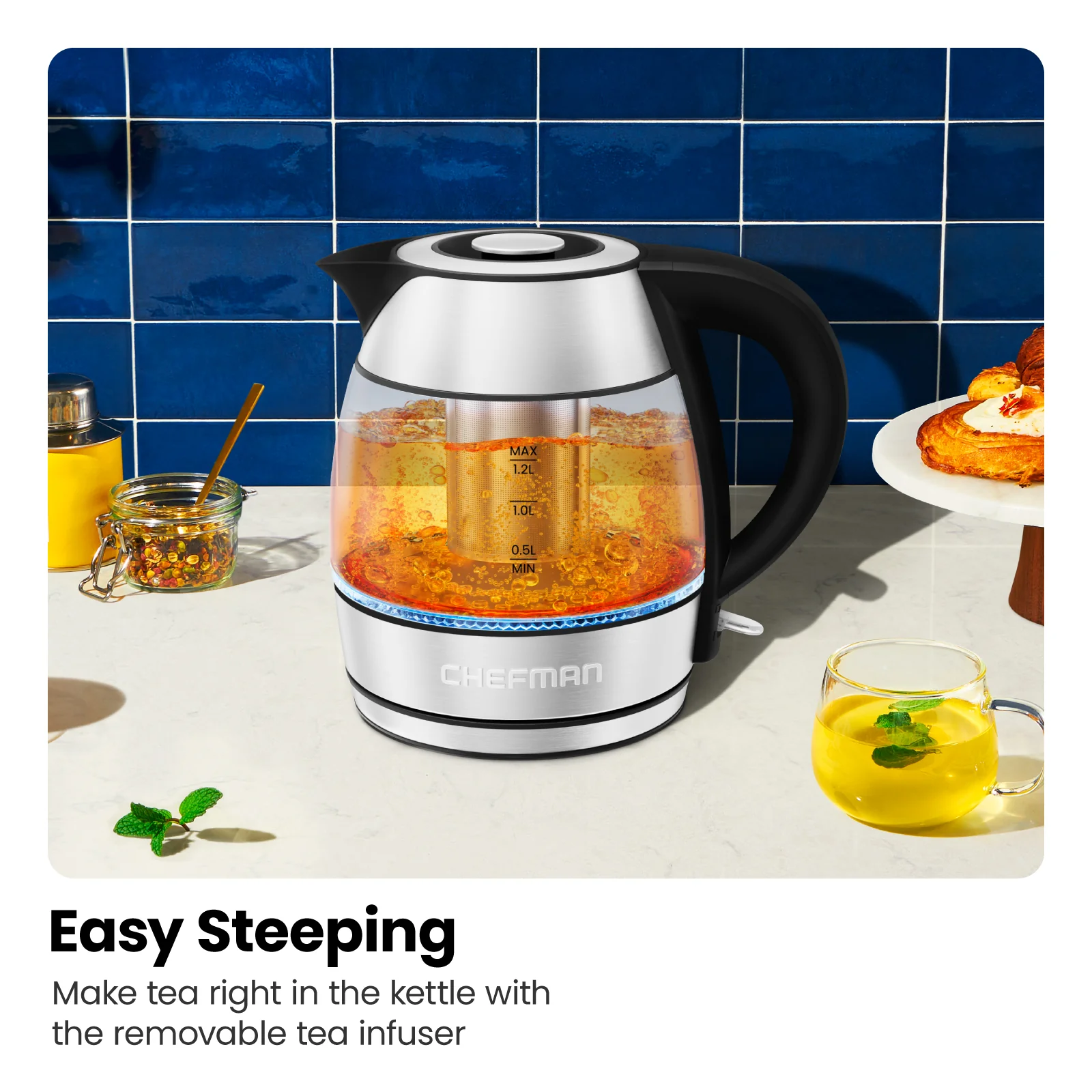 Fast-Boil 1.2L Electric Kettle with Tea Infuser - Image 6