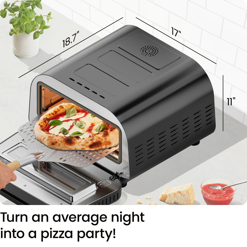 High-Heat Indoor Electric Pizza Oven 800°F (Black) - Image 10
