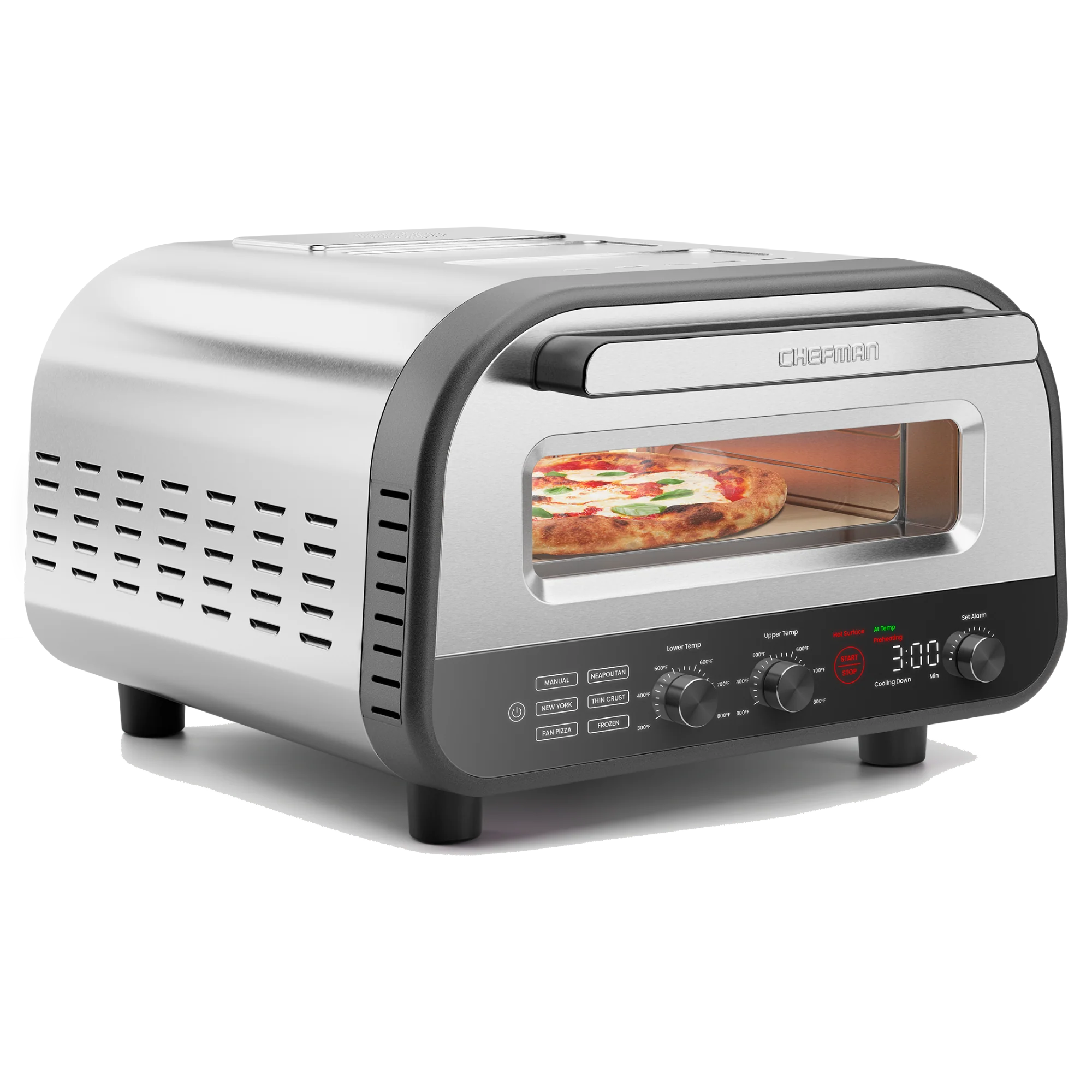 High-Heat Indoor Electric Pizza Oven 800°F - Stainless Steel