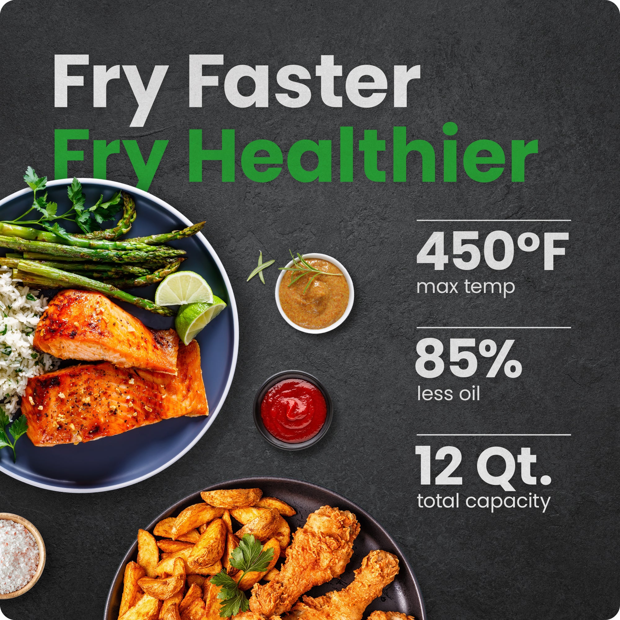 Multifunctional Digital Air Fryer w/ Integrated Smart Thermometer - 12 Quart - Image 2
