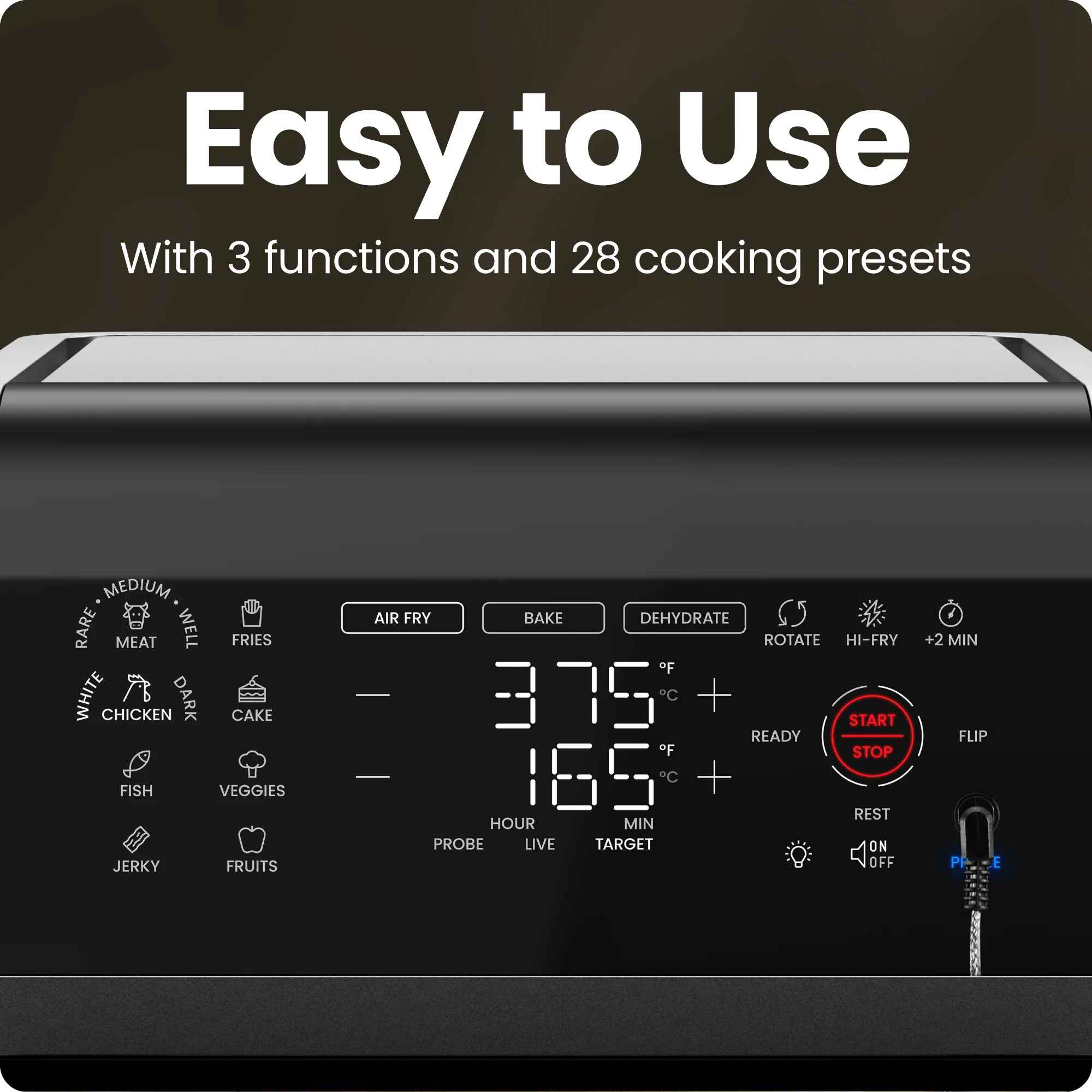Multifunctional Digital Air Fryer w/ Integrated Smart Thermometer - 12 Quart - Image 5