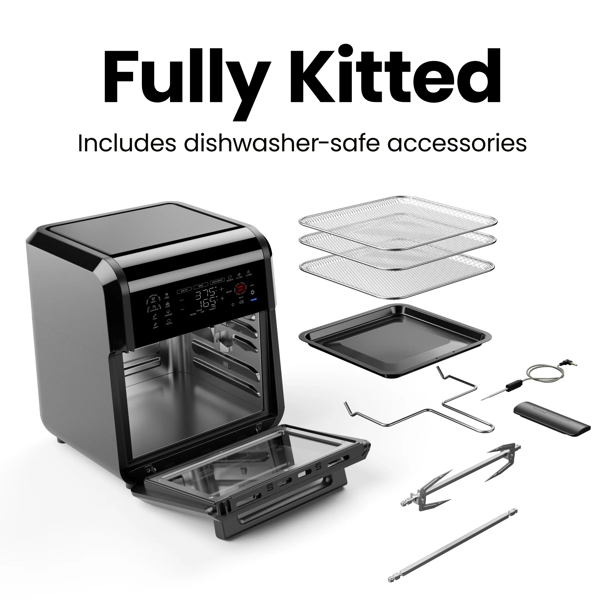 Multifunctional Digital Air Fryer w/ Integrated Smart Thermometer - 12 Quart - Image 8