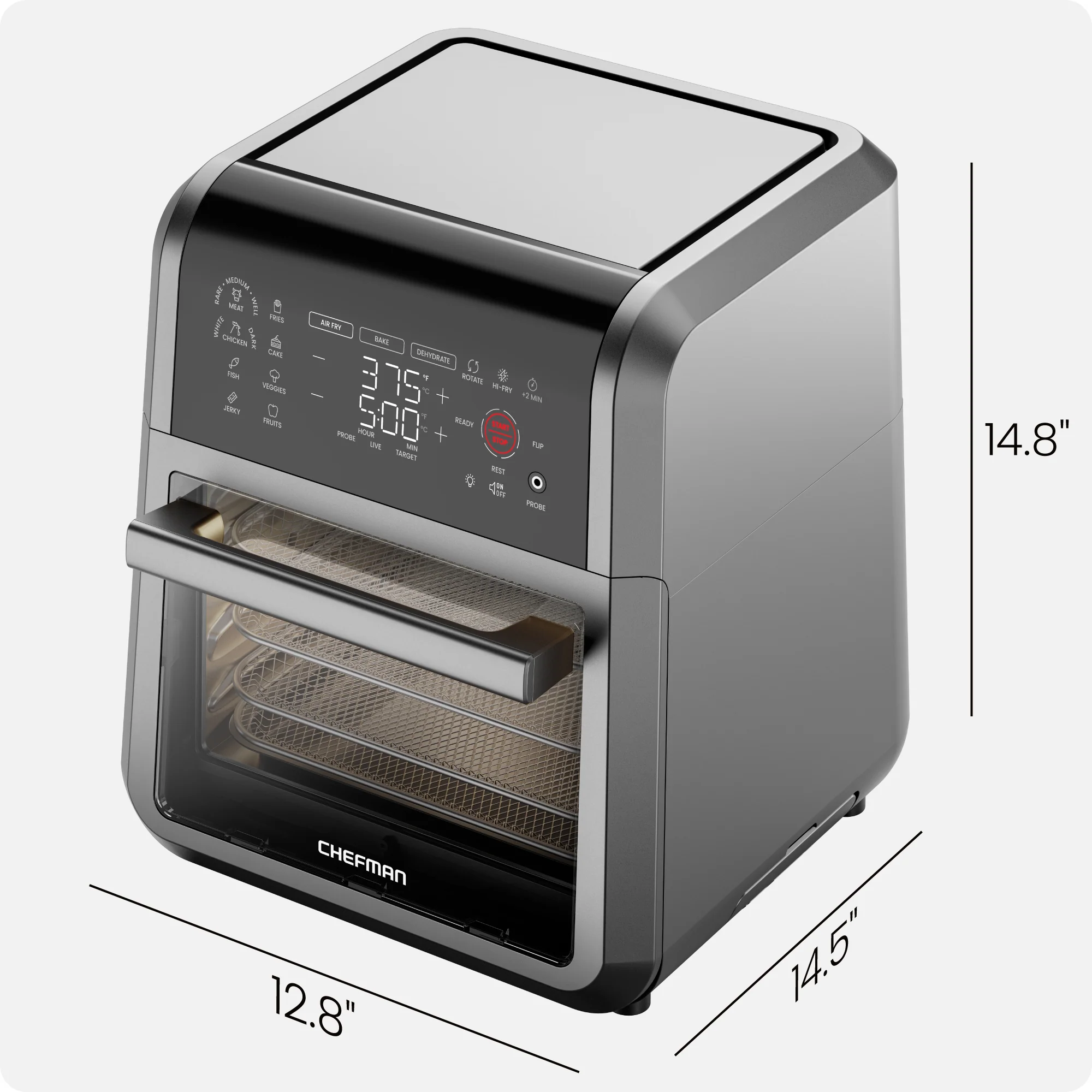 Multifunctional Digital Air Fryer w/ Integrated Smart Thermometer - 12 Quart - Image 9