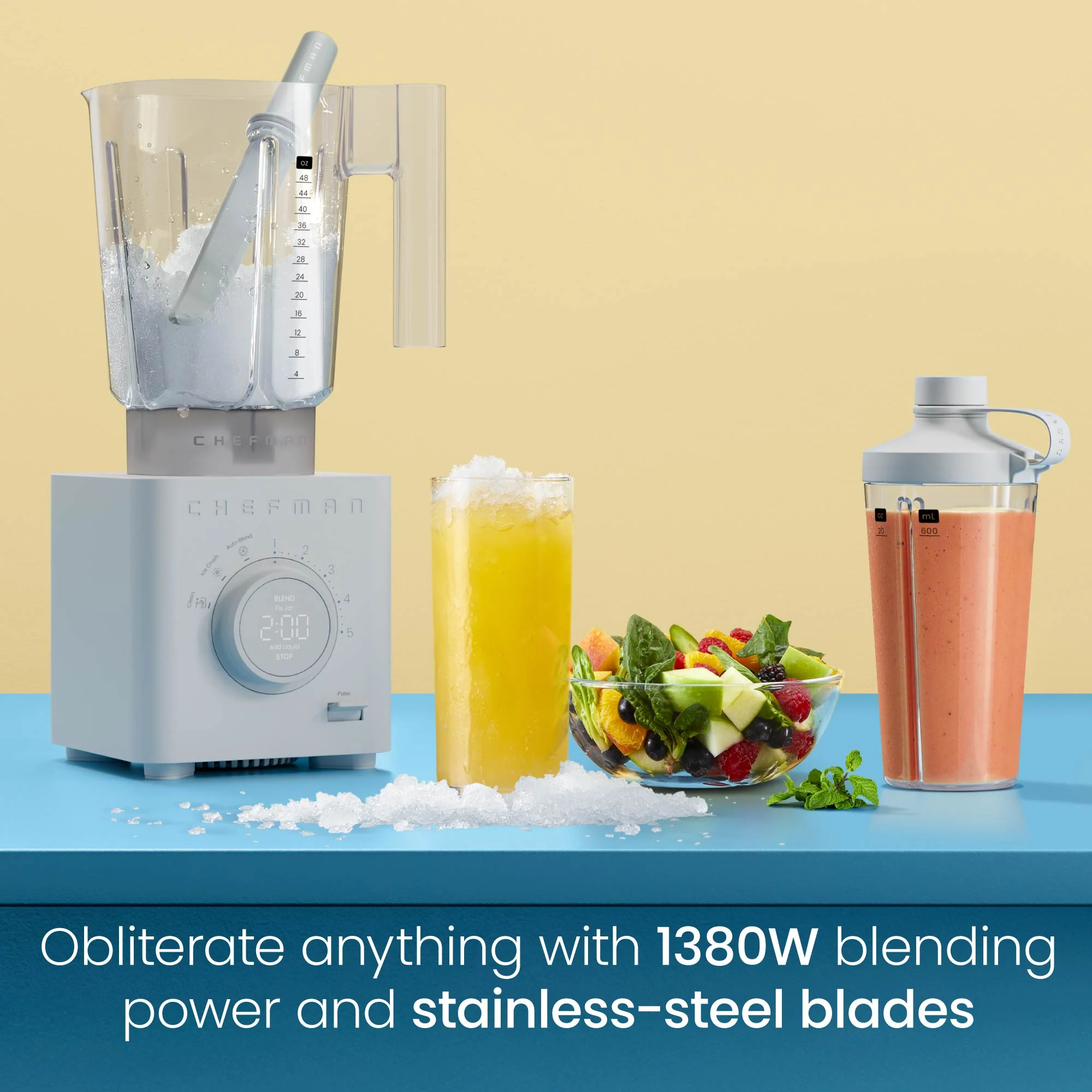 Obliterator 48 oz Power Blender + Two Travel Jars - Concrete - Image 2