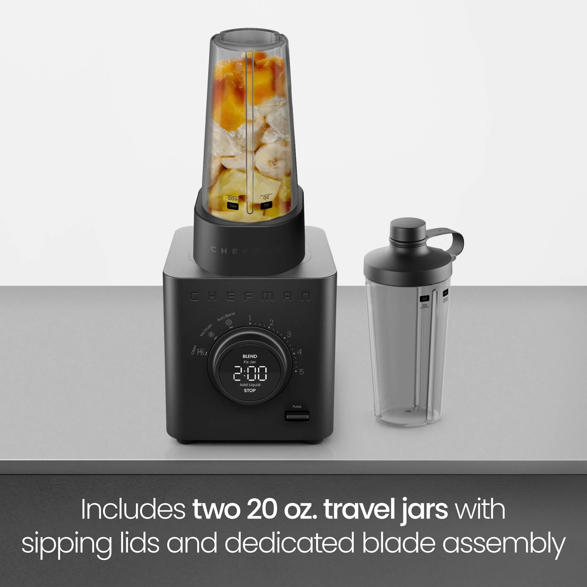 Obliterator 48 oz Power Blender + Two Travel Jars - Midnight - Image 7