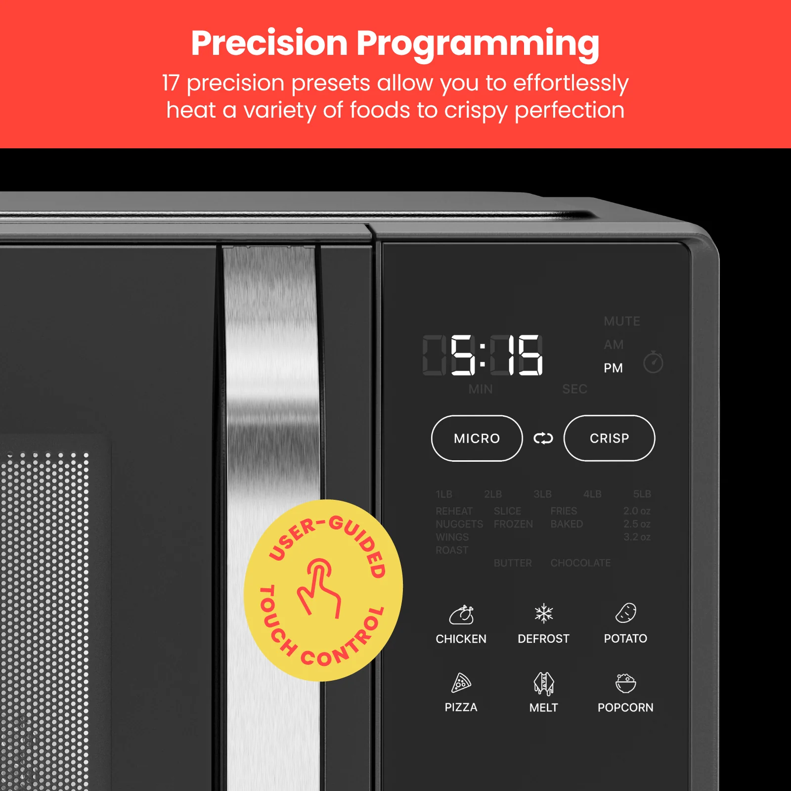 MicroCrisp Countertop 1.1 Cu. Ft. Digital Microwave Oven - Image 5