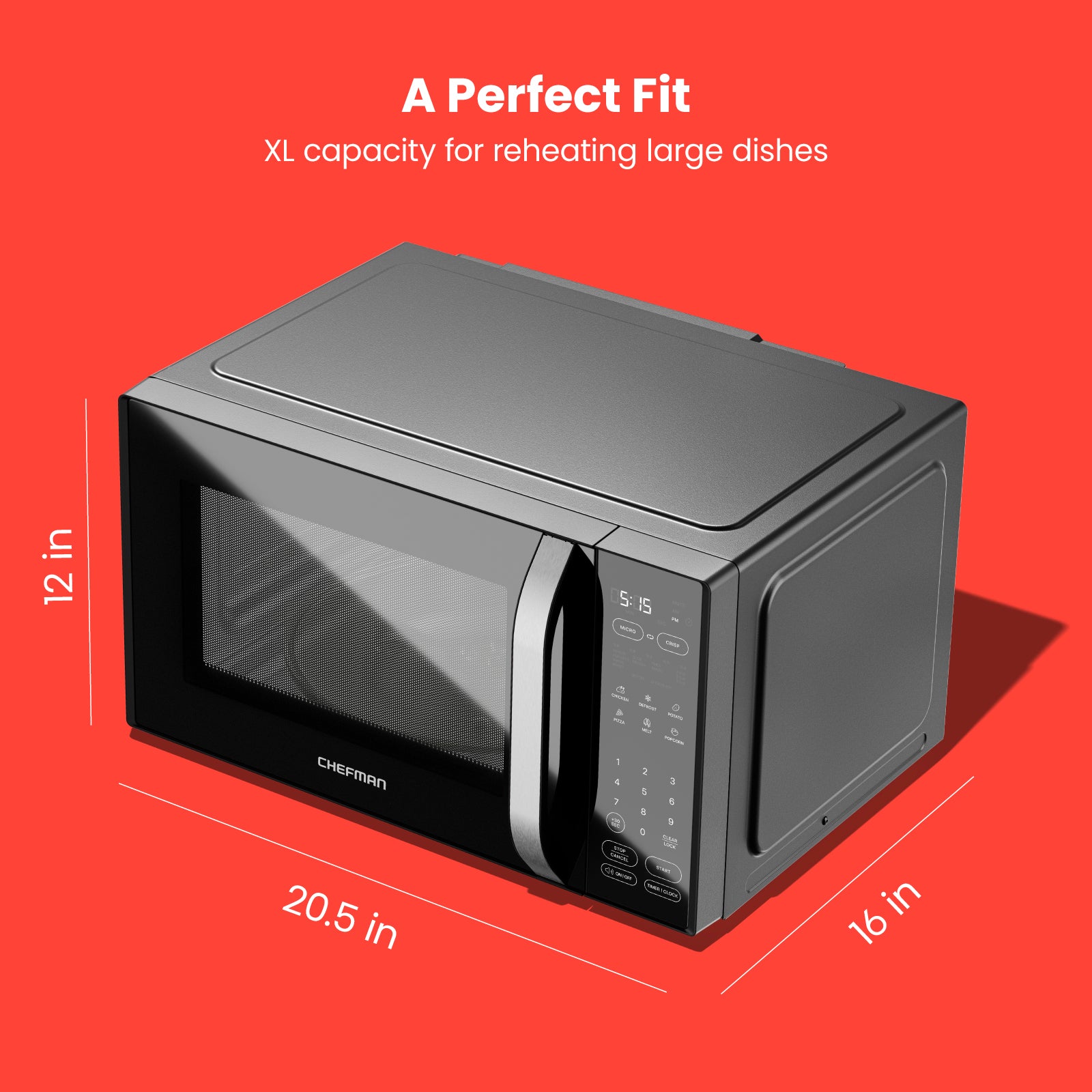 MicroCrisp Countertop 1.1 Cu. Ft. Digital Microwave Oven - Image 8