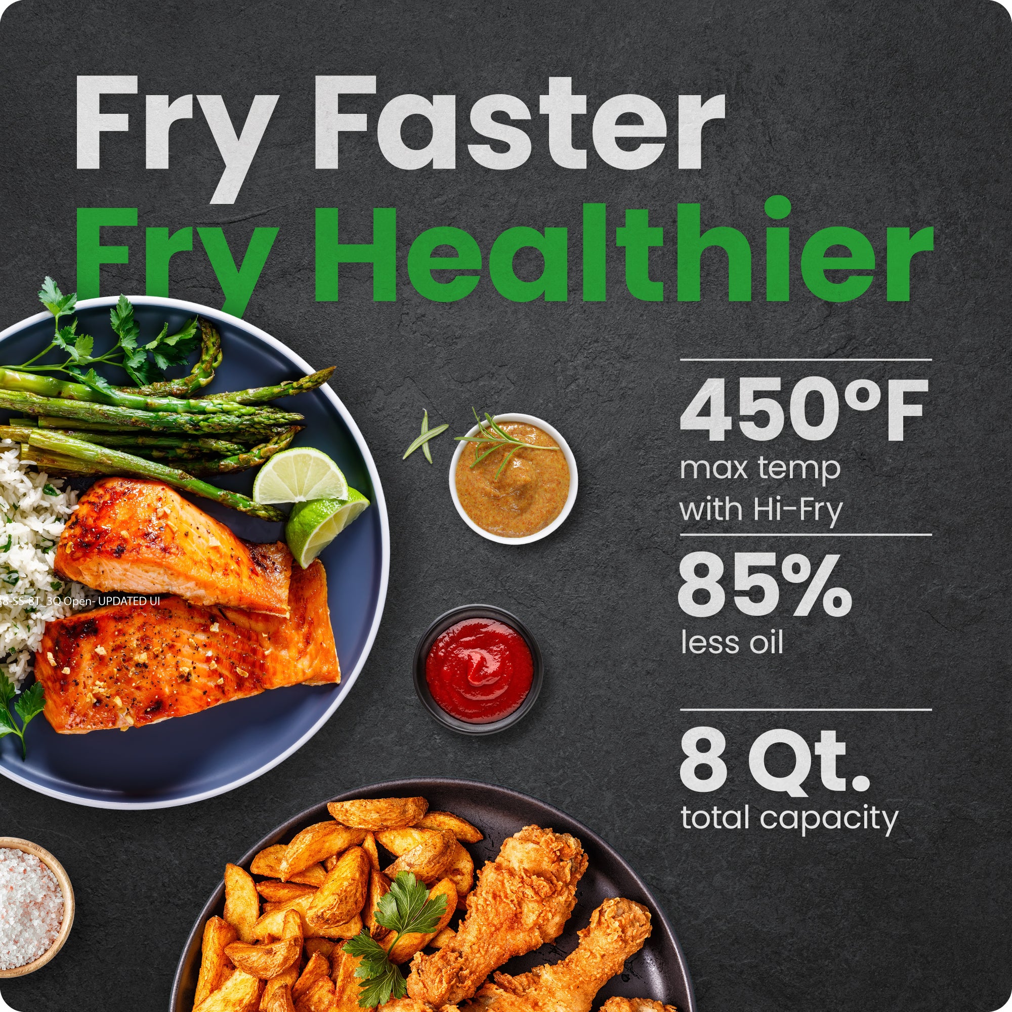 Turbofry Easy View 8 Qt. Stainless Steel Air Fryer - Image 2