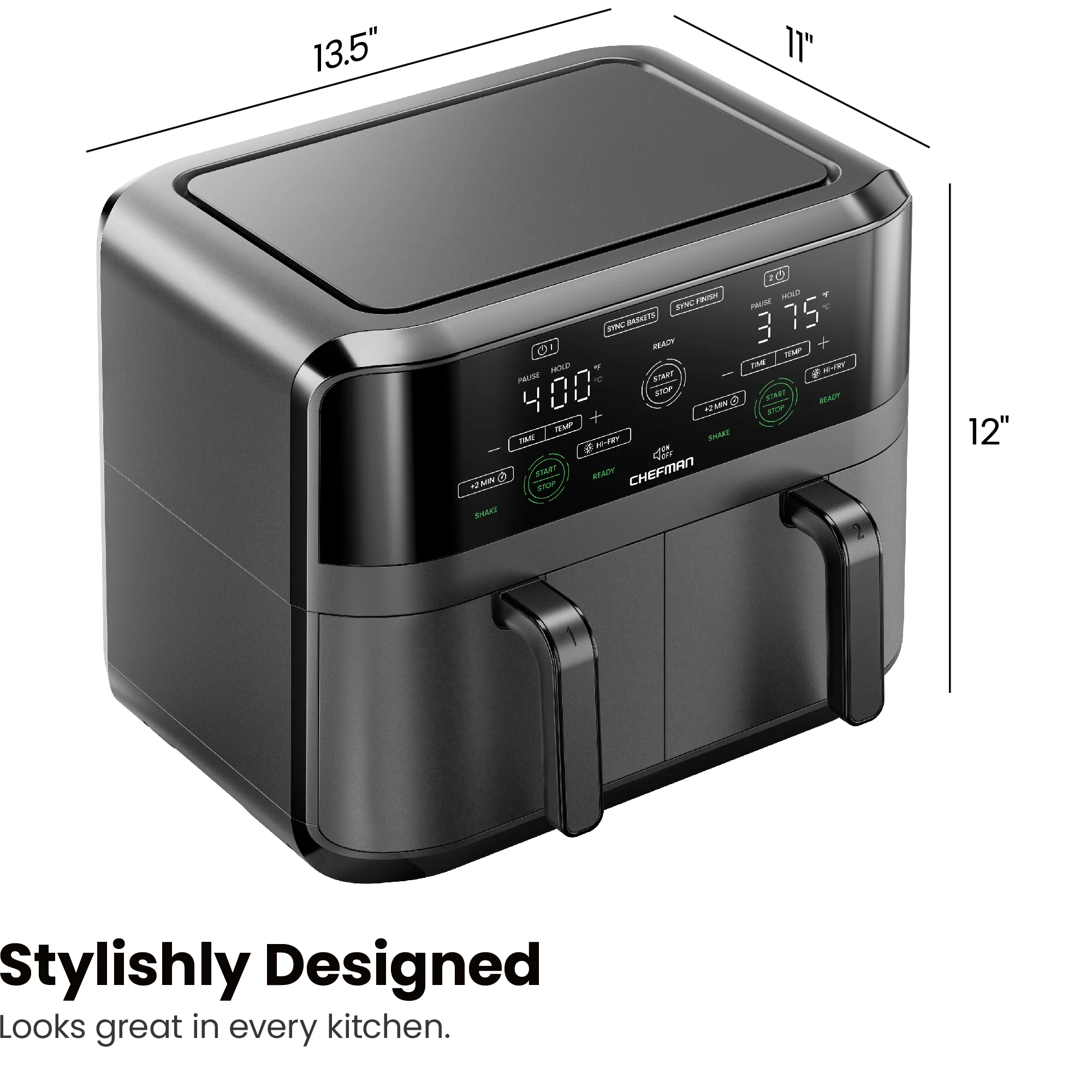TurboFry Touch 6 Qt. Dual-Basket Air Fryer - Image 9